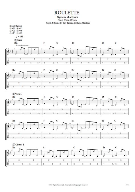 roulette system of a down tab|ROULETTE TAB (ver 4) by System Of A Down .